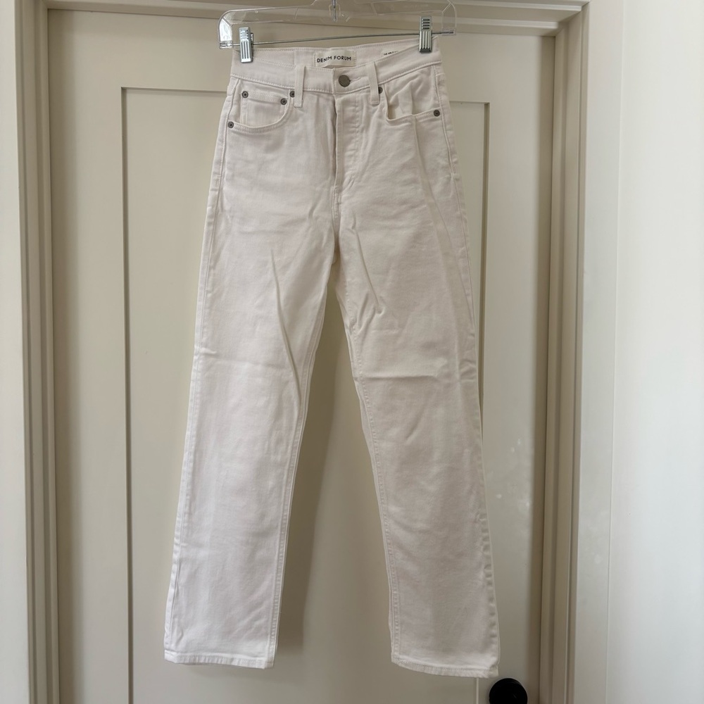 Denim Forum x Artizia The Arlo High Rise Straight Jeans in White 24